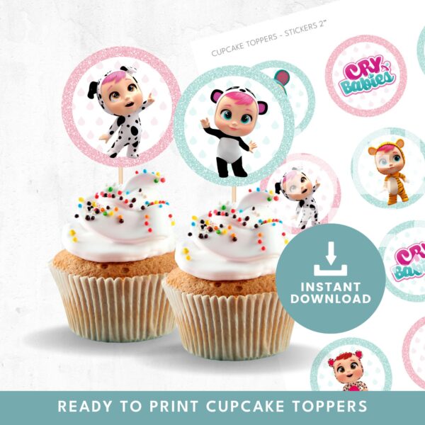 Cry Babies Magic Tears Cupcake Toppers
