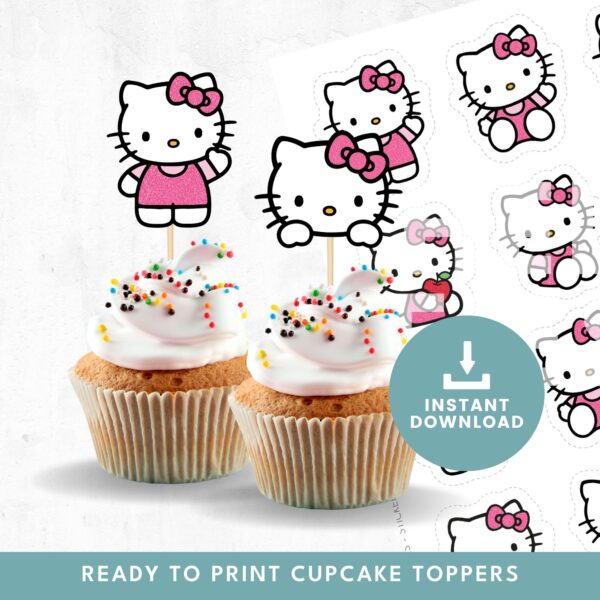 Hello Kitty Cupcake Toppers & Stickers