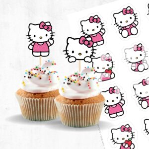 Hello Kitty Cupcake Toppers