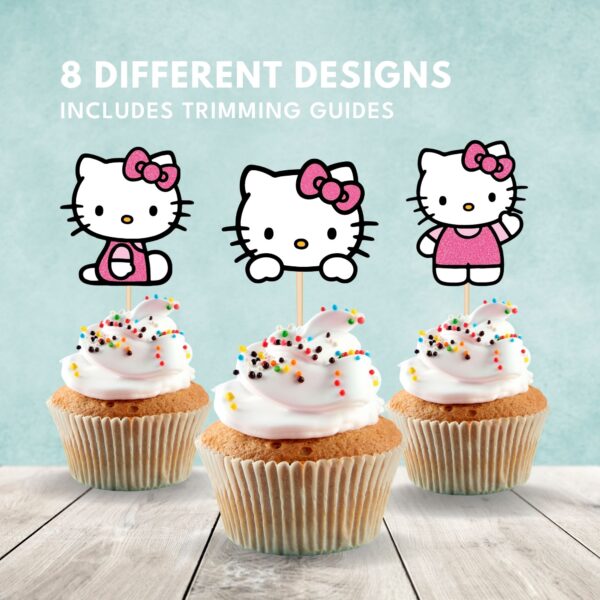 Hello Kitty Cupcake Silhouette Toppers - Image 2