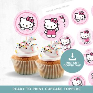 Hello Kitty Cupcake Toppers 2"