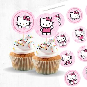 Hello Kitty Cupcake Toppers