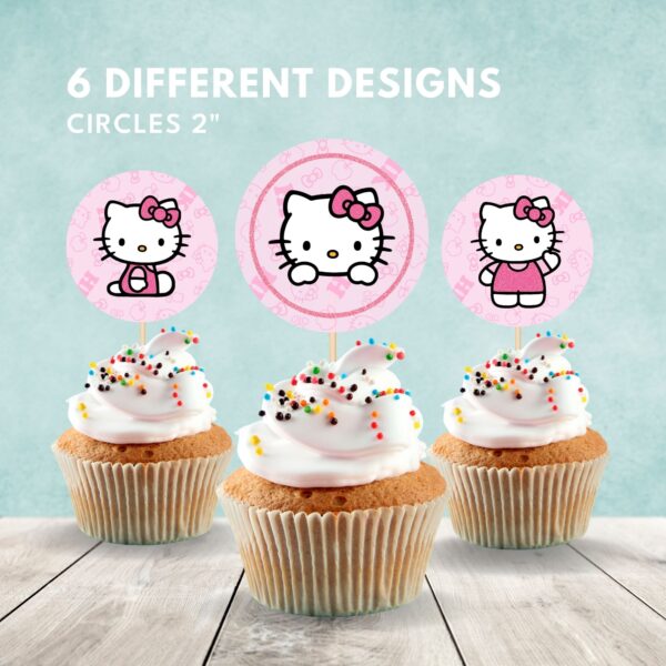 Hello Kitty Cupcake Toppers - Image 2