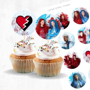 Descendants 4: The Rise of Red Cupcake Toppers