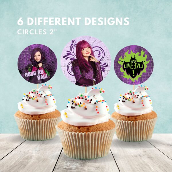 Descendants Mal Cupcake Toppers - Image 2