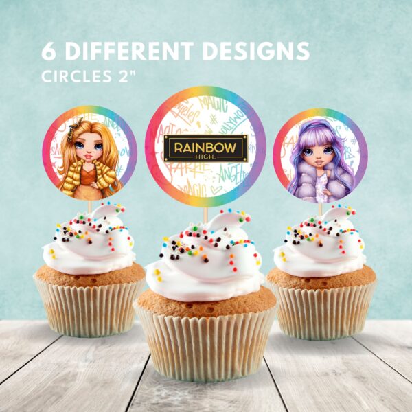 Rainbow High Cupcake Toppers - Image 2