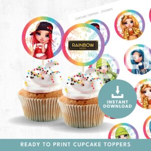 Rainbow High Cupcake Toppers