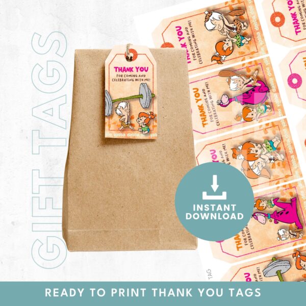 Flintstone Pebbles And Bam Bam Thank You Tags