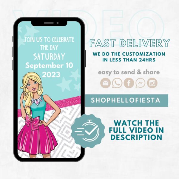 Barbie and Friends Birthday Invitation - Image 2